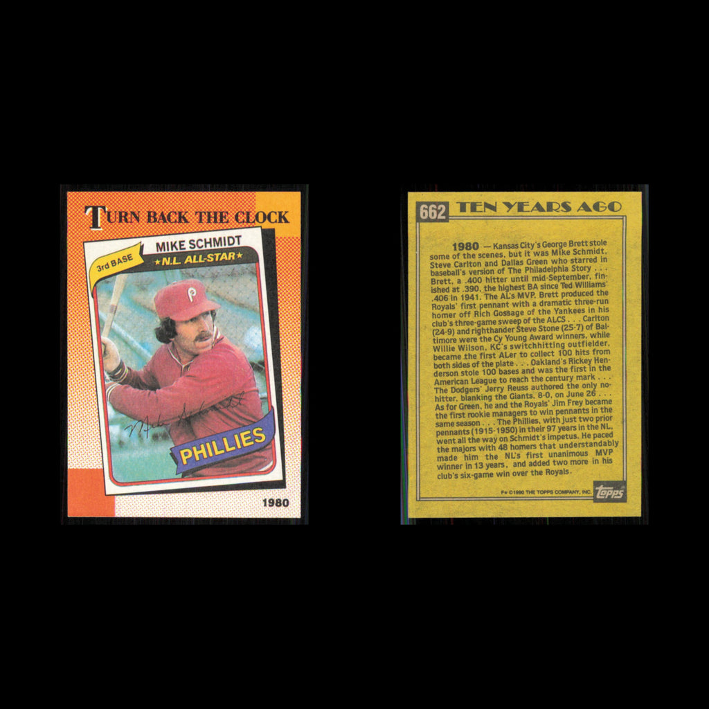 Mike Schmidt #662 1990 Topps Philadelphia Phillies Baseball Card MLB NM