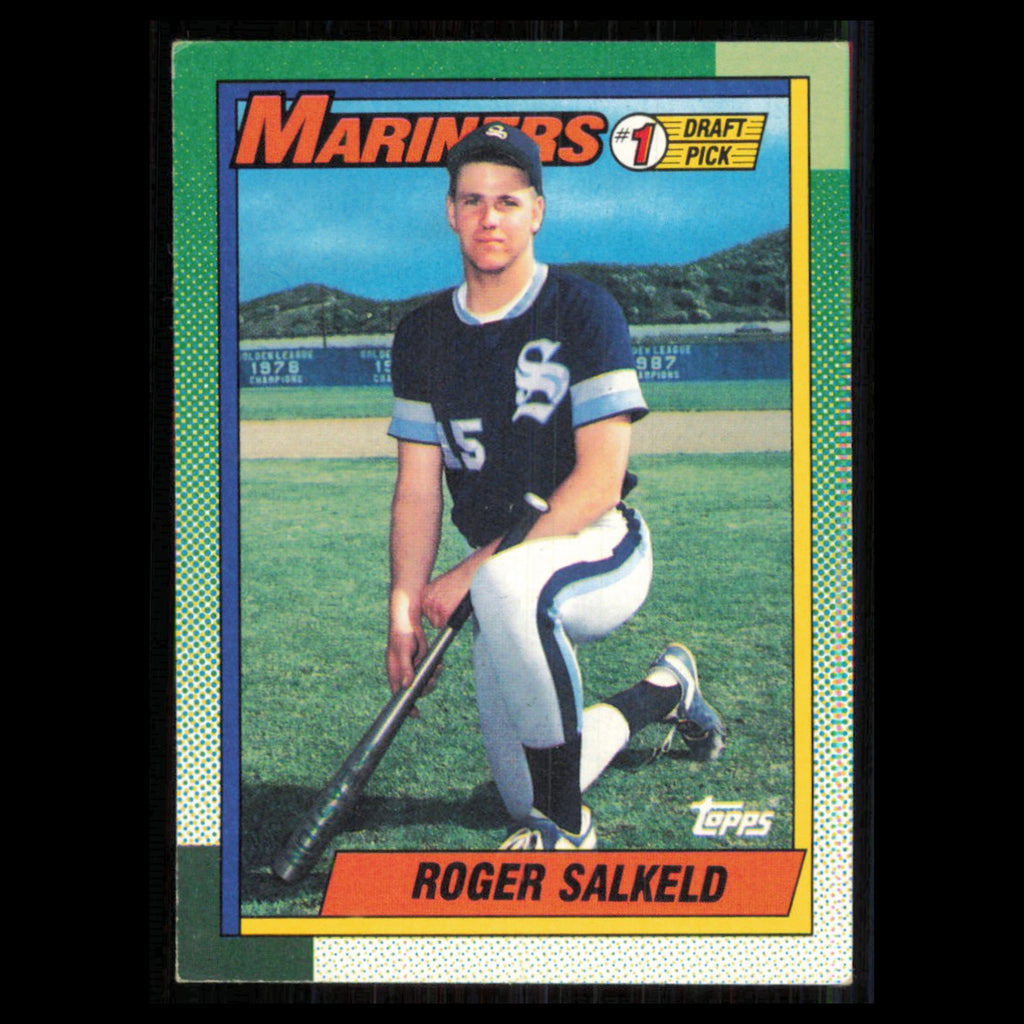 Roger Salkeld Rookie #44 1990 Topps Seattle Mariners Baseball Card MLB NM