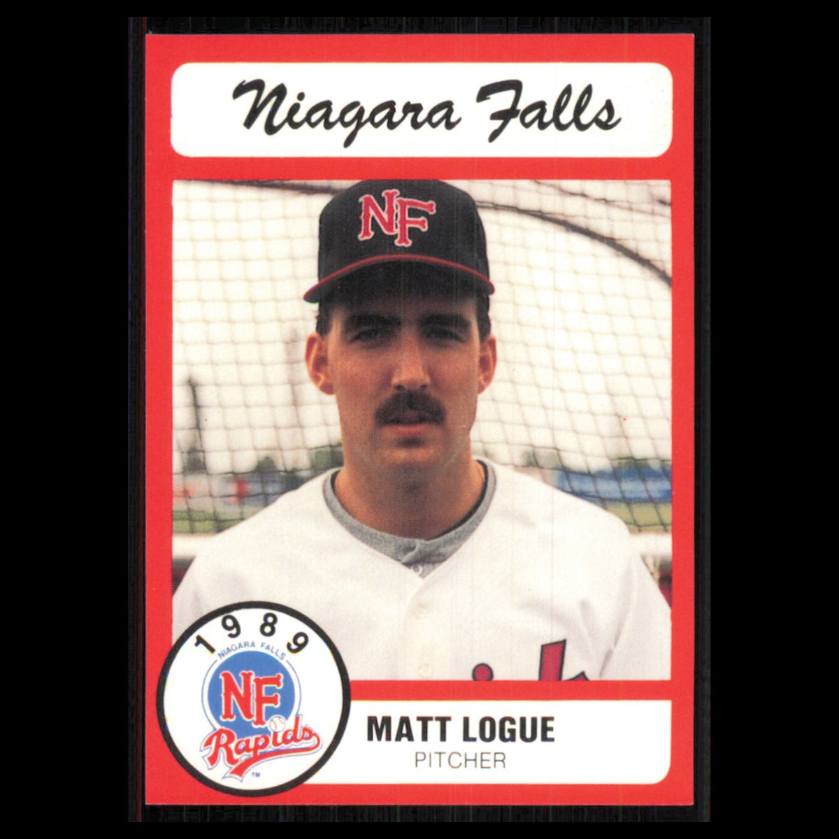 Matt Logue #15 1989 Bill Pucko Niagara Falls Rapids Baseball Card MLB NM