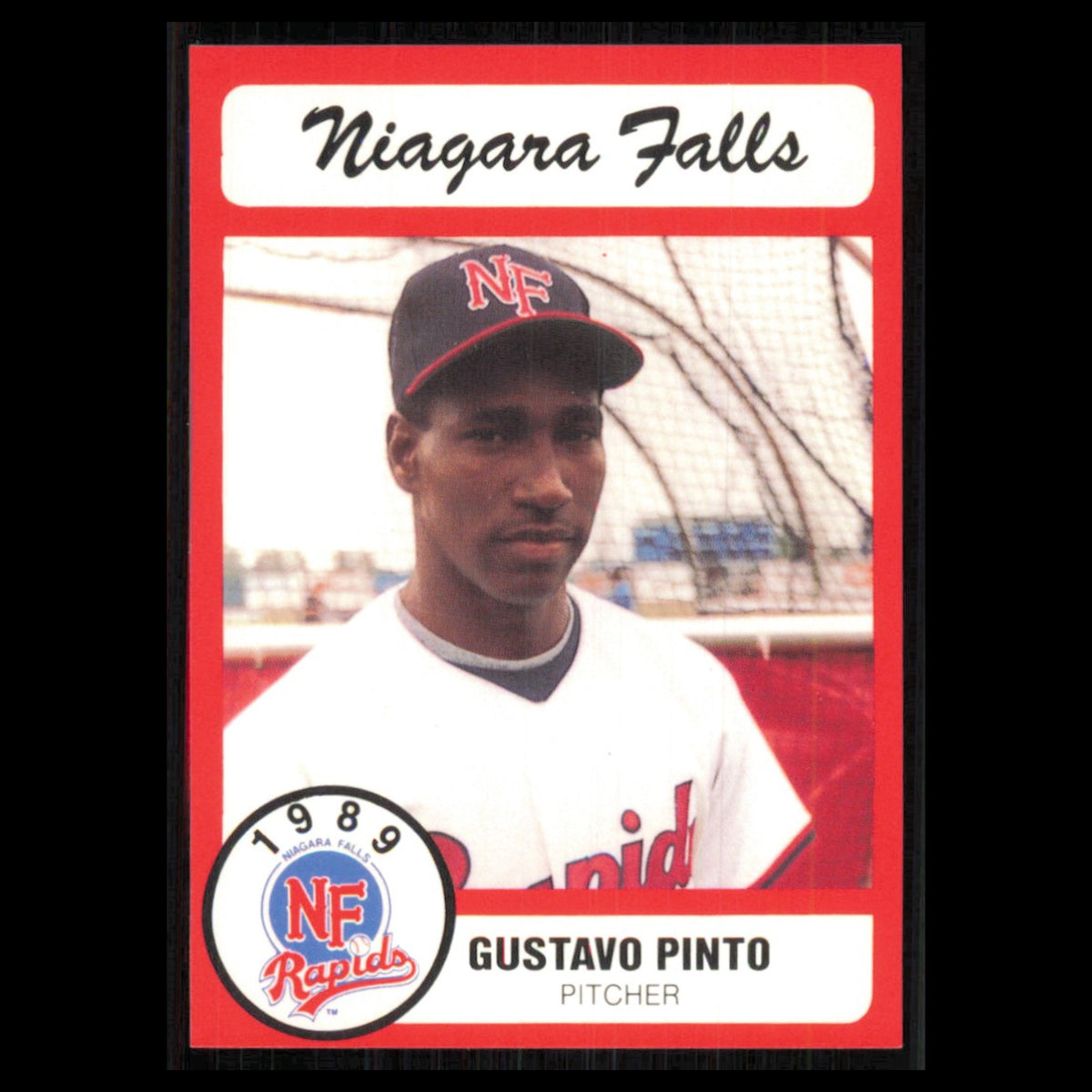 Gustavo Pinto #19 1989 Bill Pucko Niagara Falls Rapids Baseball Card MLB NM