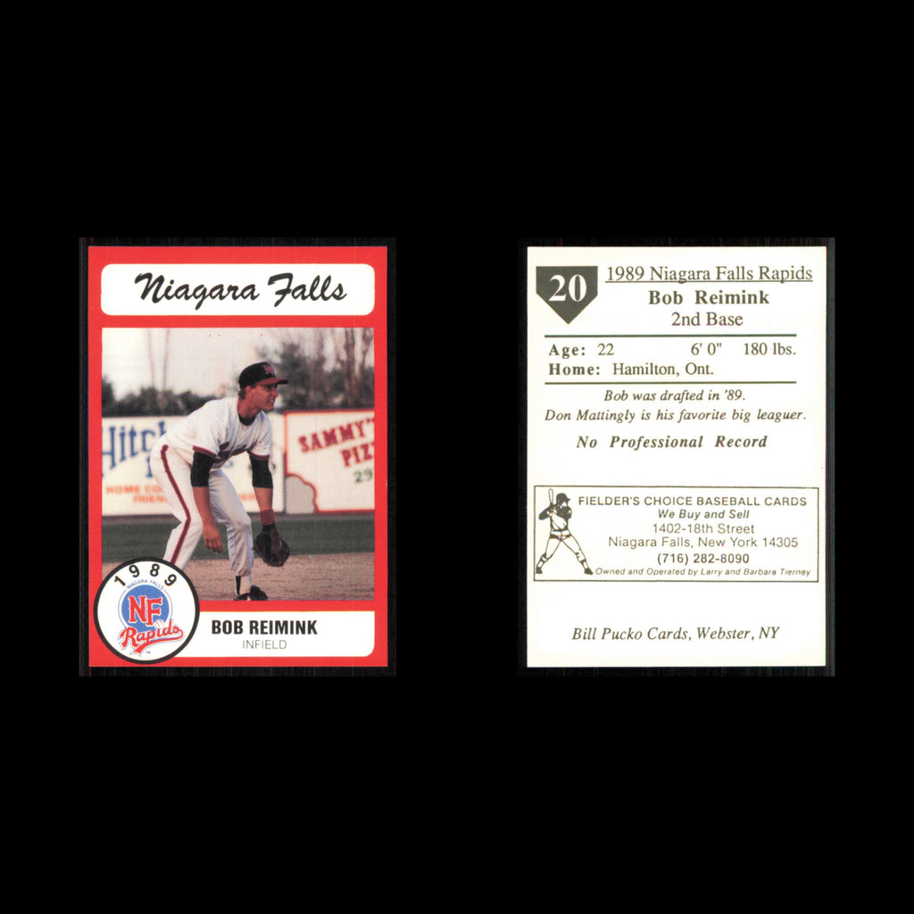 Bob Reimink #20 1989 Bill Pucko Niagara Falls Rapids Baseball Card MLB NM