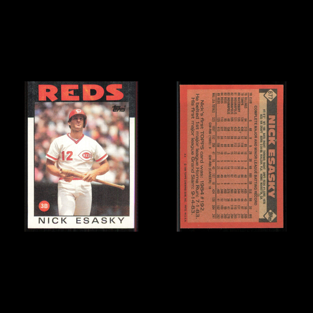 Nick Esasky #677 1986 Topps Cincinnati Reds Baseball Card MLB NM