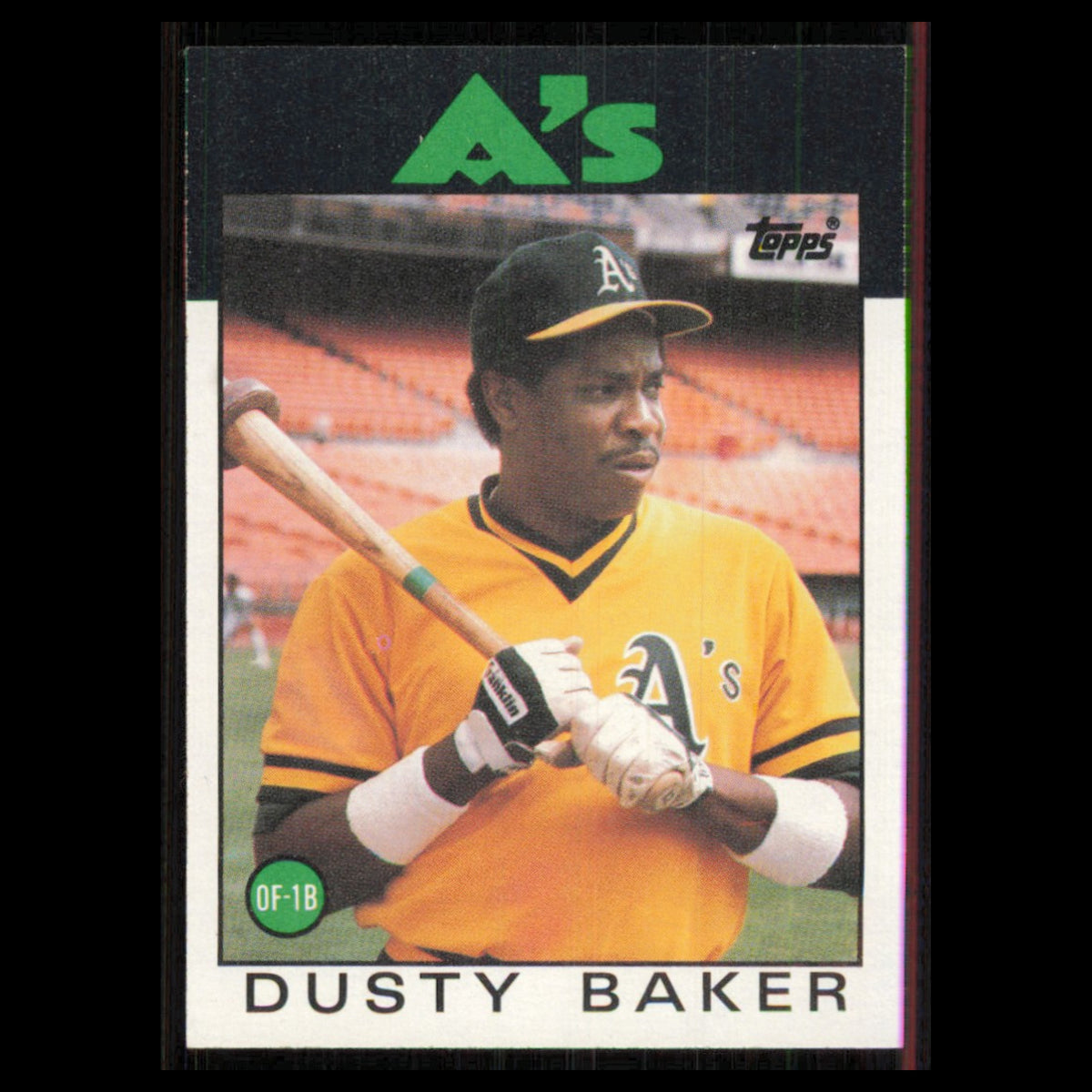 Dusty Baker #645 1986 Topps Oakland Athletics Baseball Card MLB NM