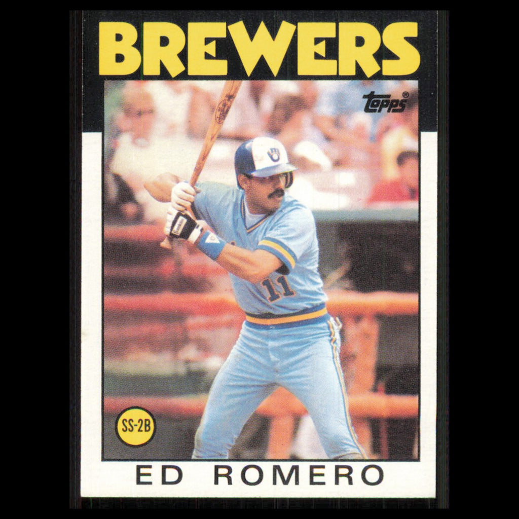 Ed Romero #317 1986 Topps Milwaukee Brewers Baseball Card MLB NM