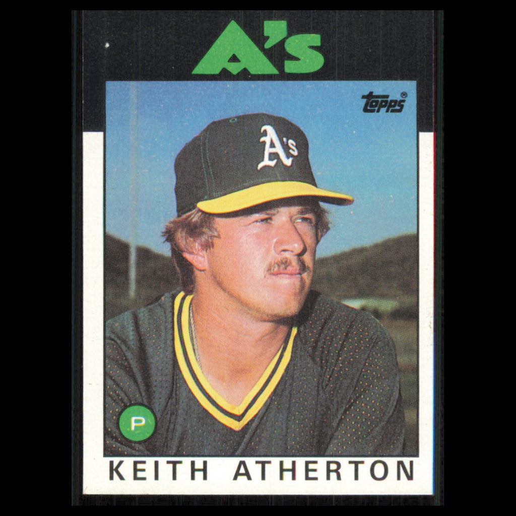 Keith Atherton #353 1986 Topps Oakland Athletics Baseball Card MLB NM