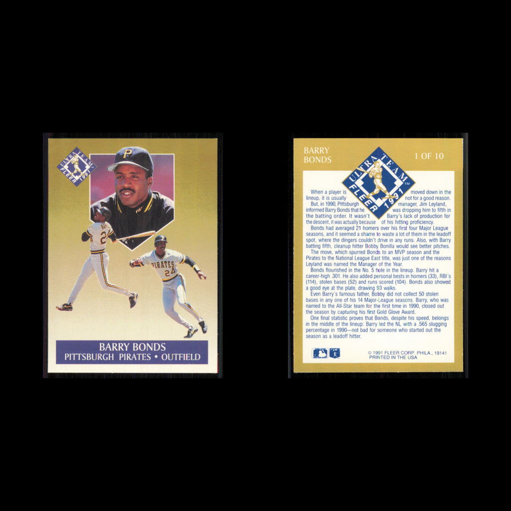 Barry Bonds #1 1991 Fleer Ultra Pittsburgh Pirates Baseball Card MLB NM