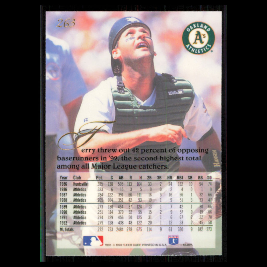 Terry Steinbach #263 1993 Flair Oakland Athletics Baseball Card MLB NM