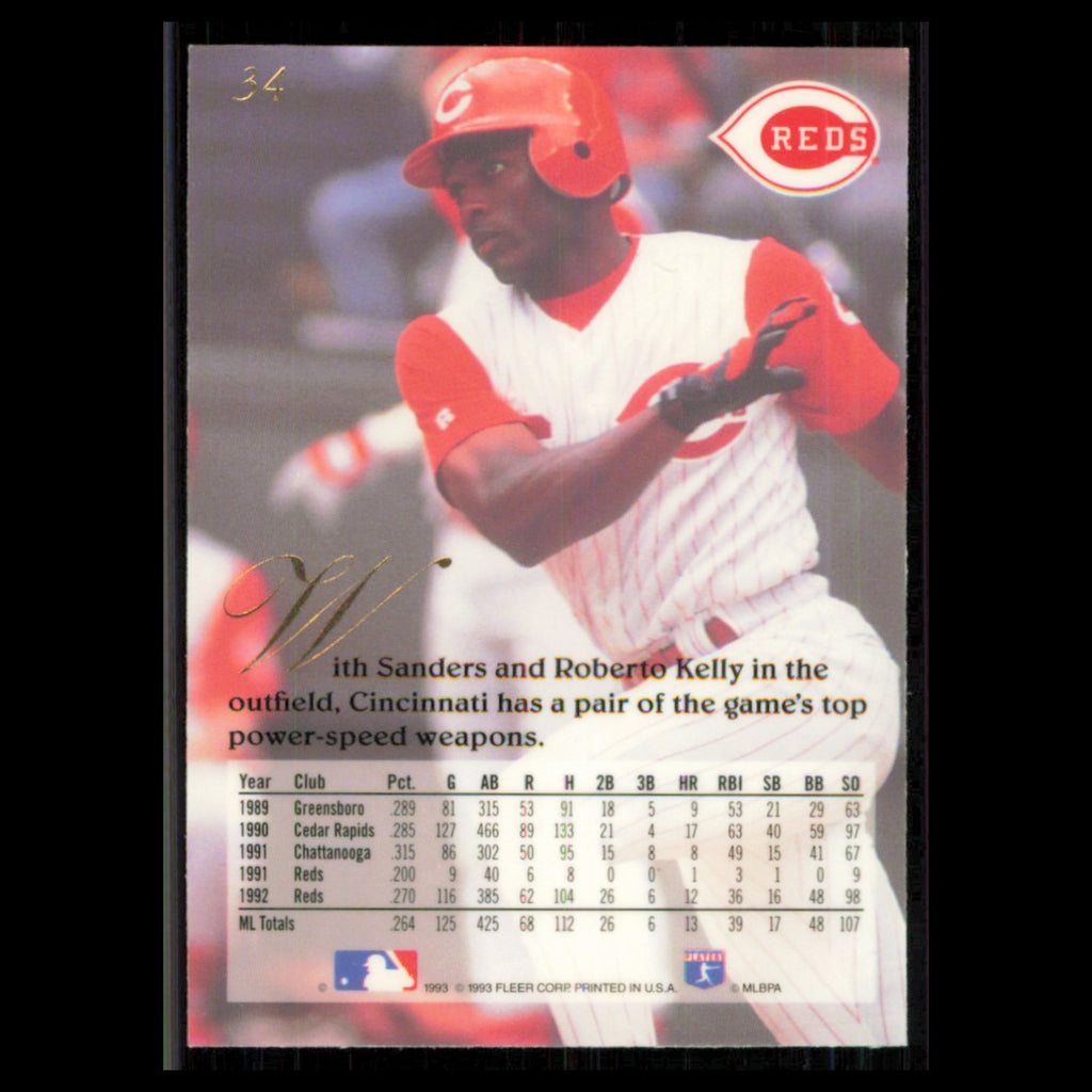 Roberto Kelly #26 1993 Flair Cincinnati Reds Baseball Card MLB NM