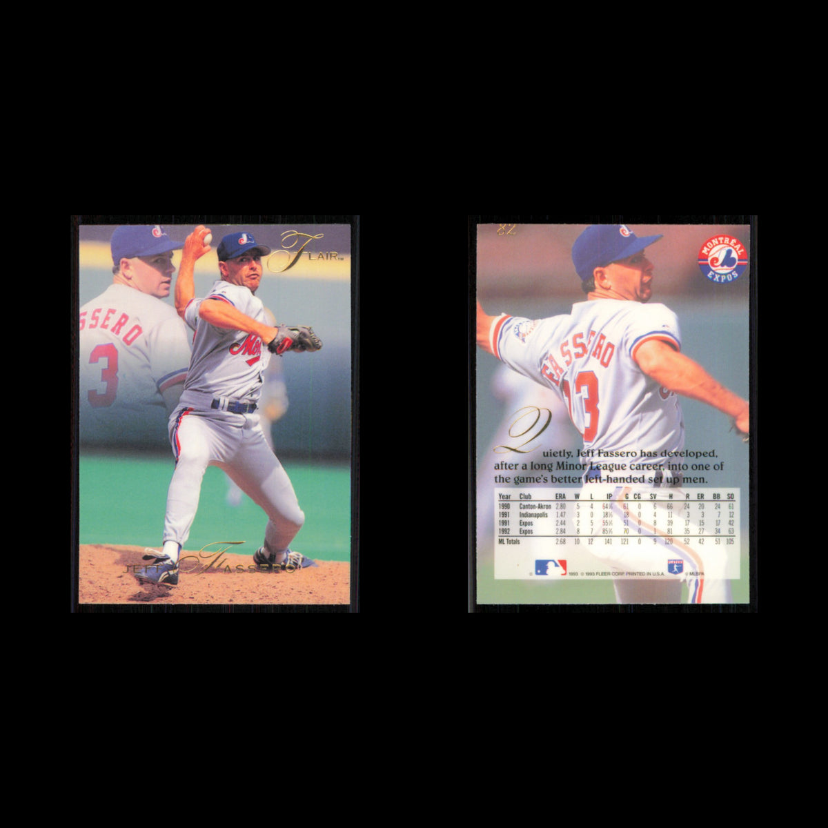 Jeff Fassero #82 1993 Flair Montreal Expos Baseball Card MLB NM