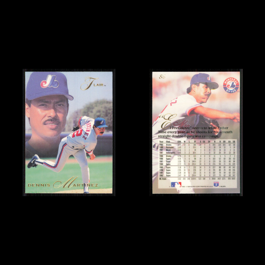 Dennis Martinez #86 1993 Flair Montreal Expos Baseball Card MLB NM