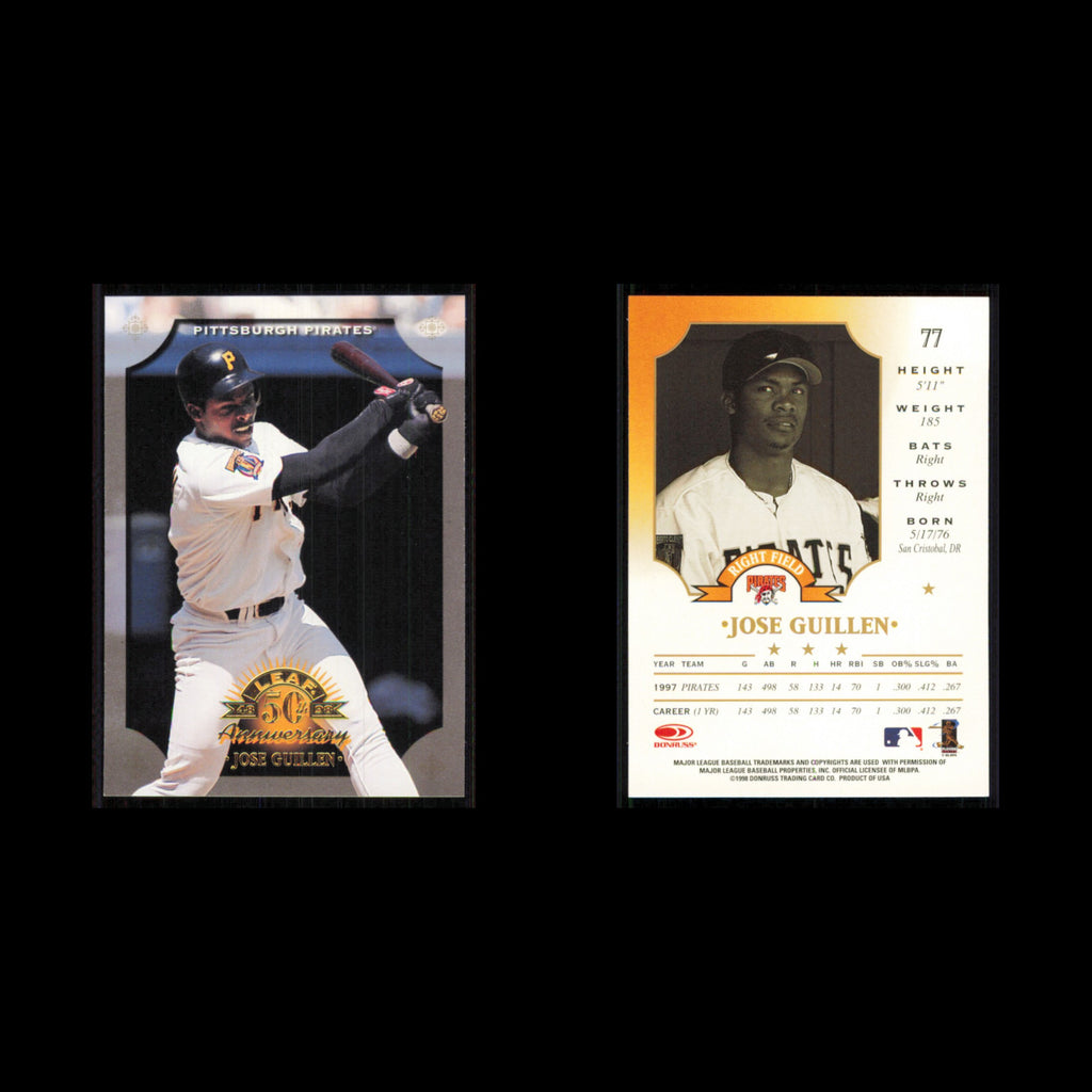 Jose Guillen #77 1998 Leaf Pittsburgh Pirates Baseball Card MLB NM