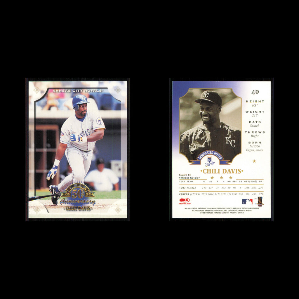 Chili Davis #40 1998 Leaf Kansas City Royals Baseball Card MLB NM