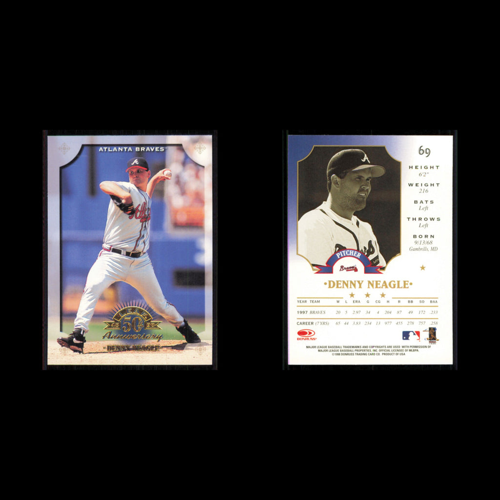Denny Neagle #69 1998 Leaf Atlanta Braves Baseball Card MLB NM