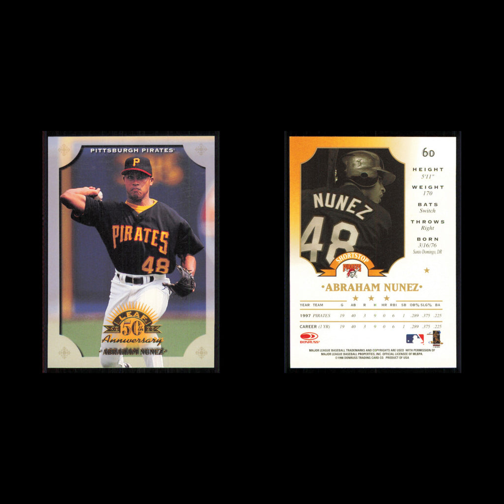 Abraham Nunez #60 1998 Leaf Pittsburgh Pirates Baseball Card MLB NM