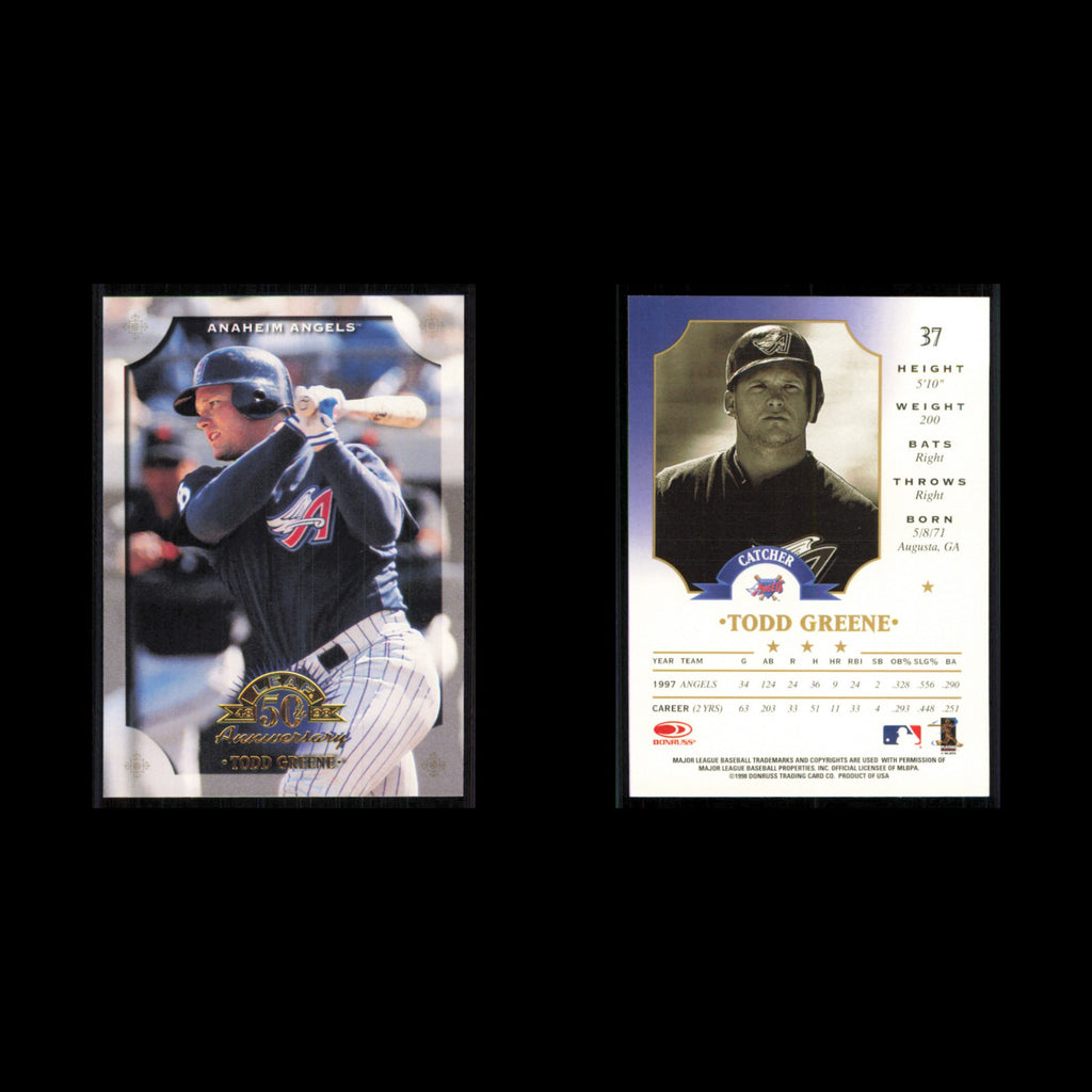 Todd Greene #37 1998 Leaf Anaheim Angels Baseball Card MLB NM