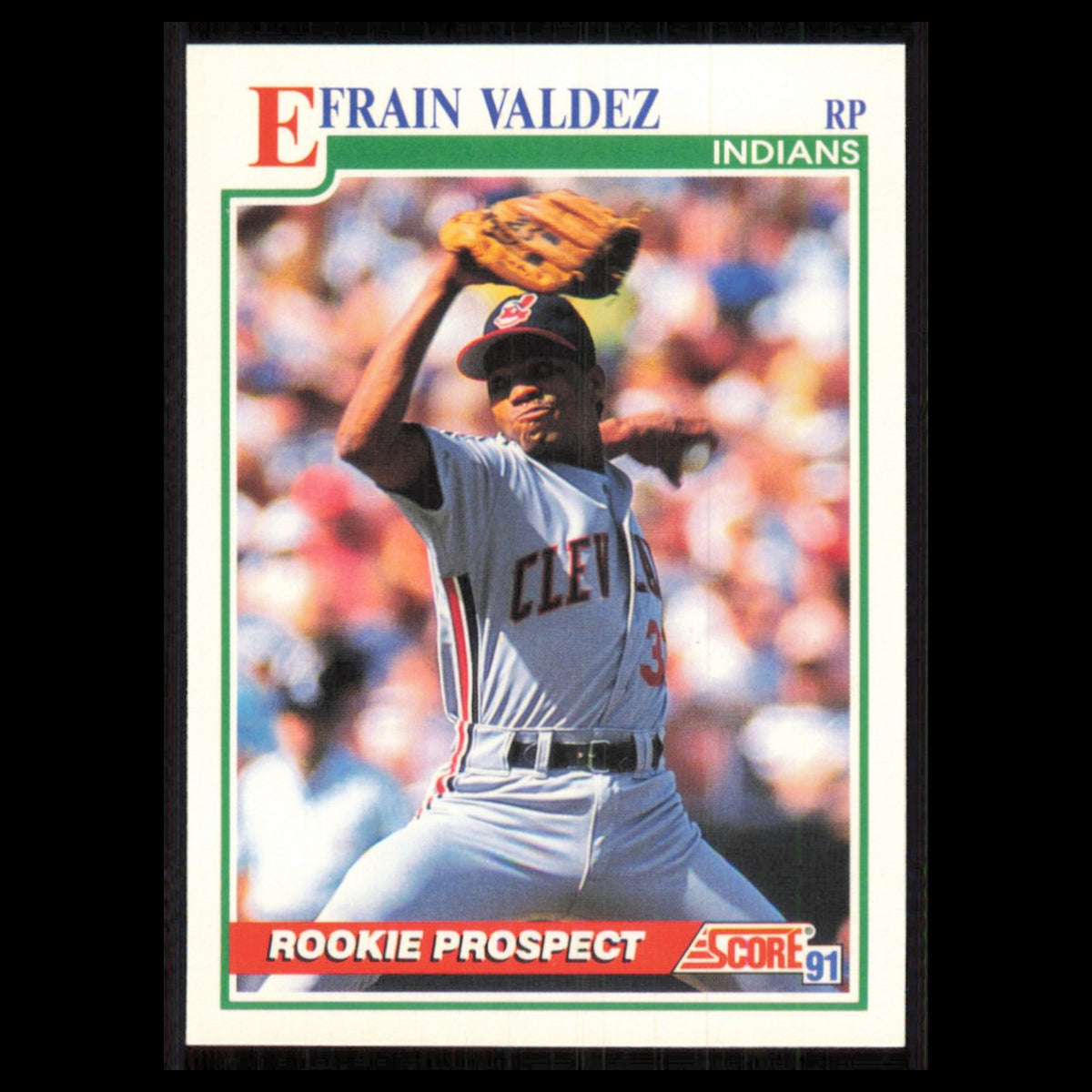Efrain Valdez Rookie #723 1991 Score Cleveland Indians Baseball Card MLB NM