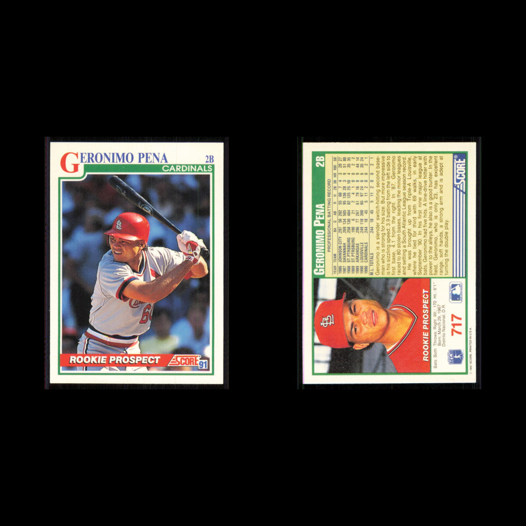 Geronimo Pena Rookie #717 1991 Score St. Louis Cardinals Baseball Card MLB NM