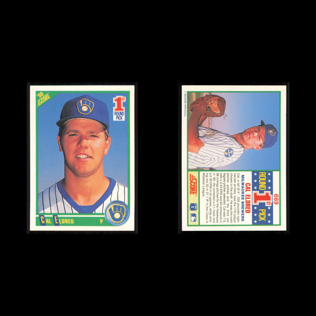 Cal Eldred Rookie #669 1990 Score Milwaukee Brewers Baseball Card MLB NM