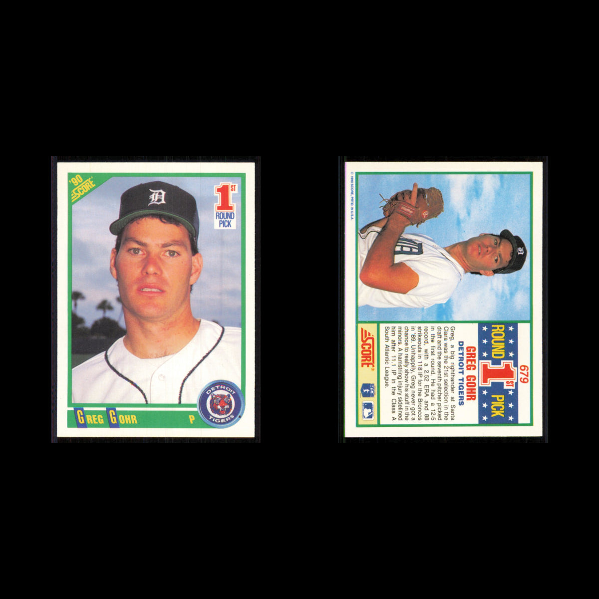 Greg Gohr Rookie #679 1990 Score Detroit Tigers Baseball Card MLB NM