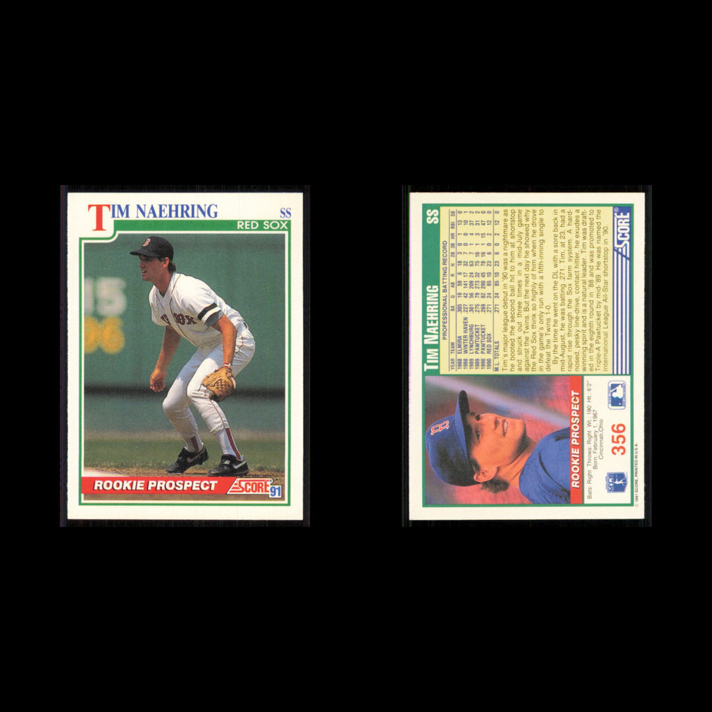 Tim Naehring Rookie #356 1991 Score Boston Red Sox Baseball Card MLB NM