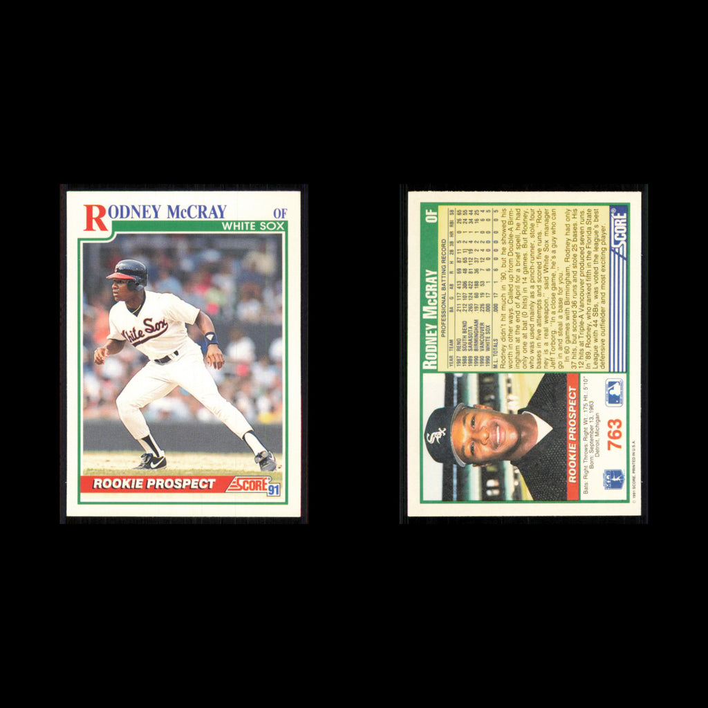 Rodney McCray Rookie #763 1991 Score Chicago White Sox Baseball Card MLB NM