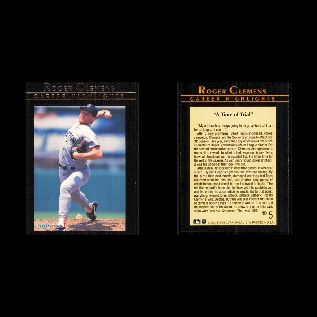 Roger Clemens #7 1992 Fleer Boston Red Sox Baseball Card MLB NM