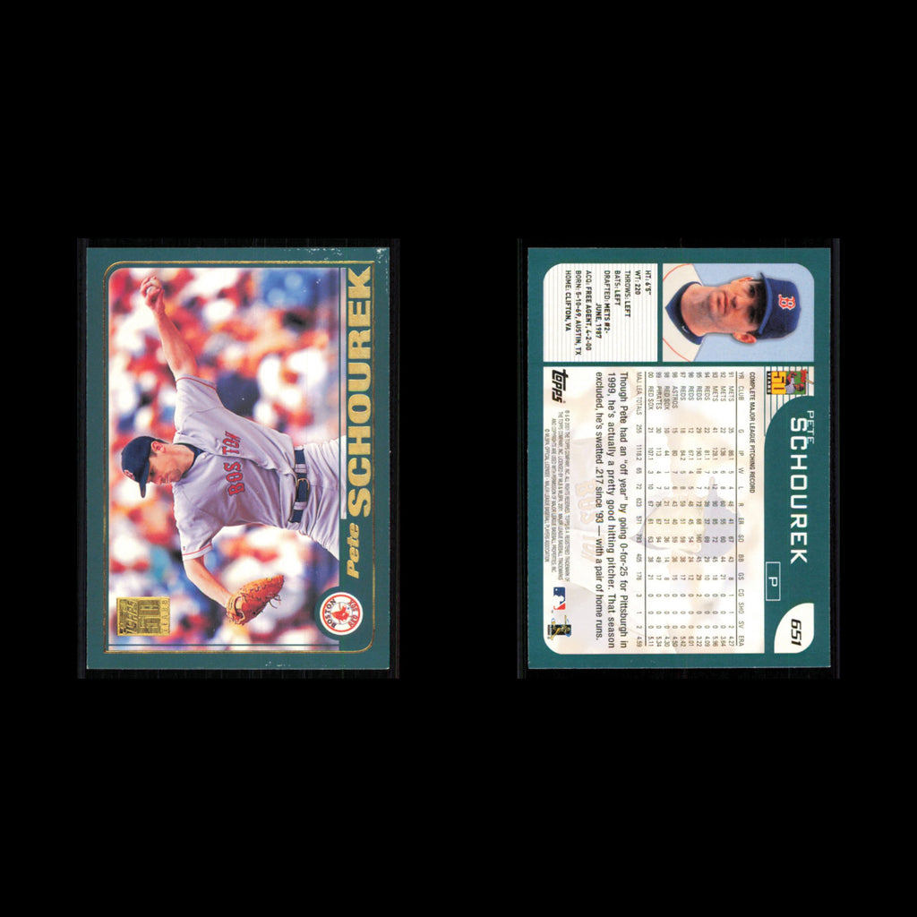 Pete Schourek #651 2001 Topps Boston Red Sox Baseball Card MLB NM