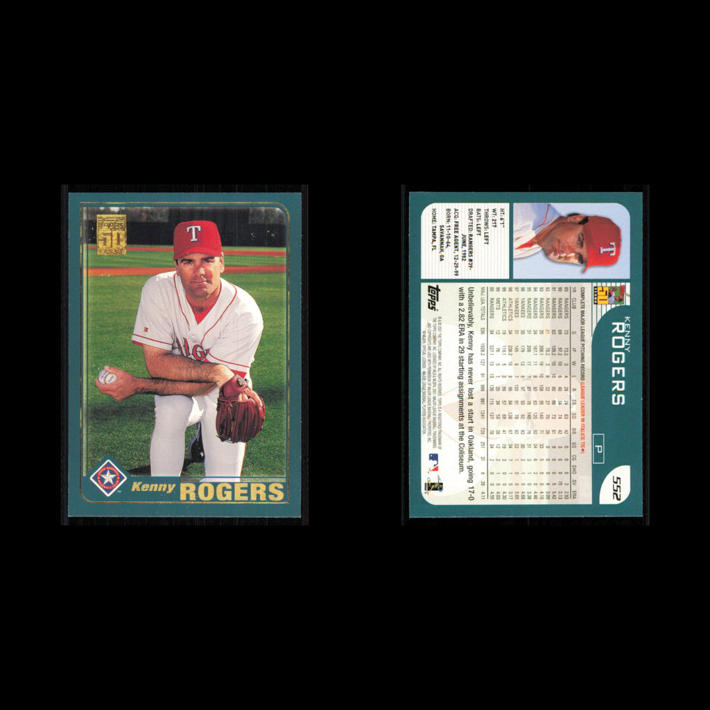 Kenny Rogers #552 2001 Topps Texas Rangers Baseball Card MLB NM