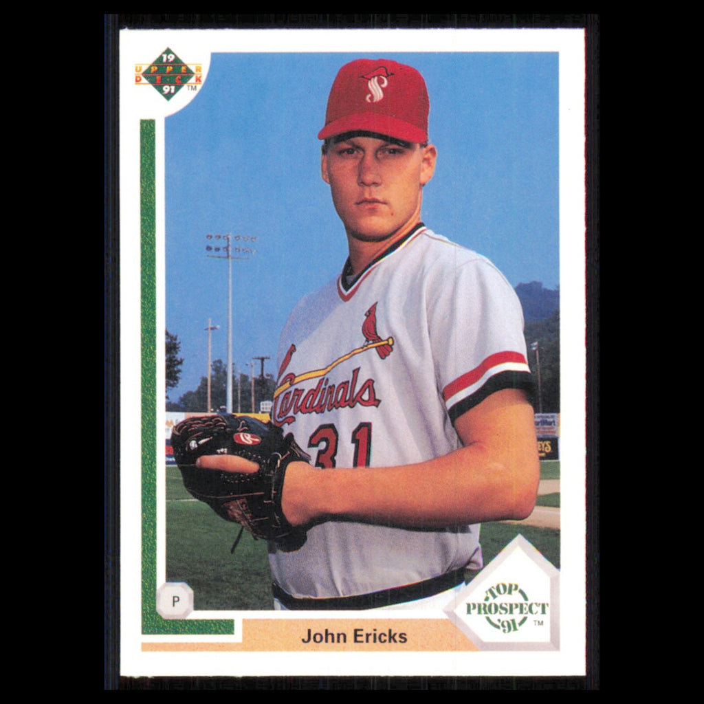 John Ericks Rookie #57 1991 Upper Deck St. Louis Cardinals Baseball Card MLB NM