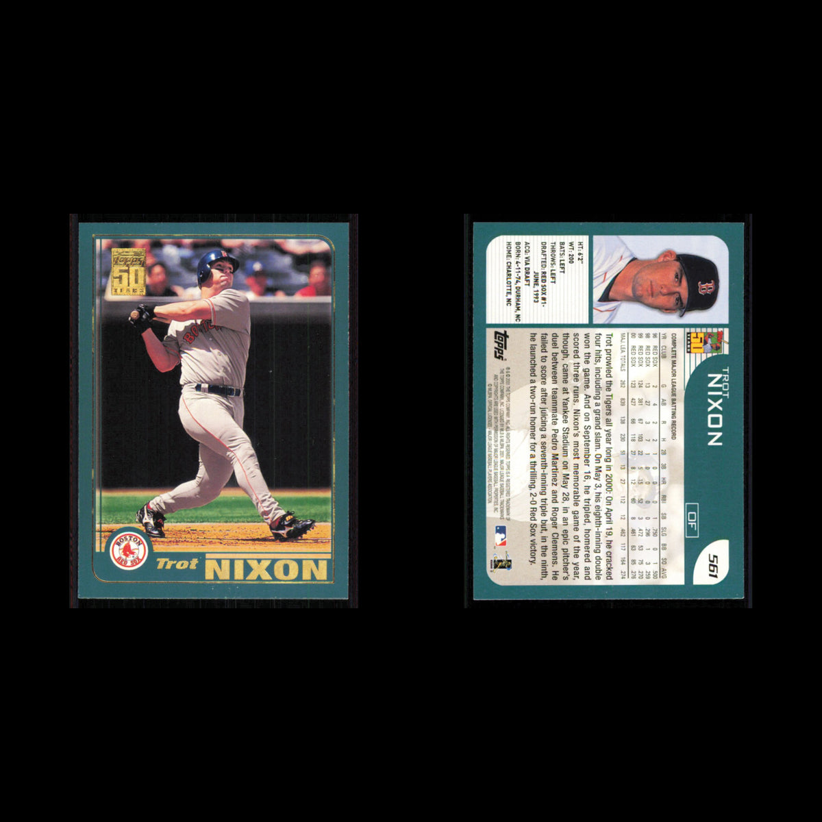 Trot Nixon #561 2001 Topps Boston Red Sox Baseball Card MLB NM