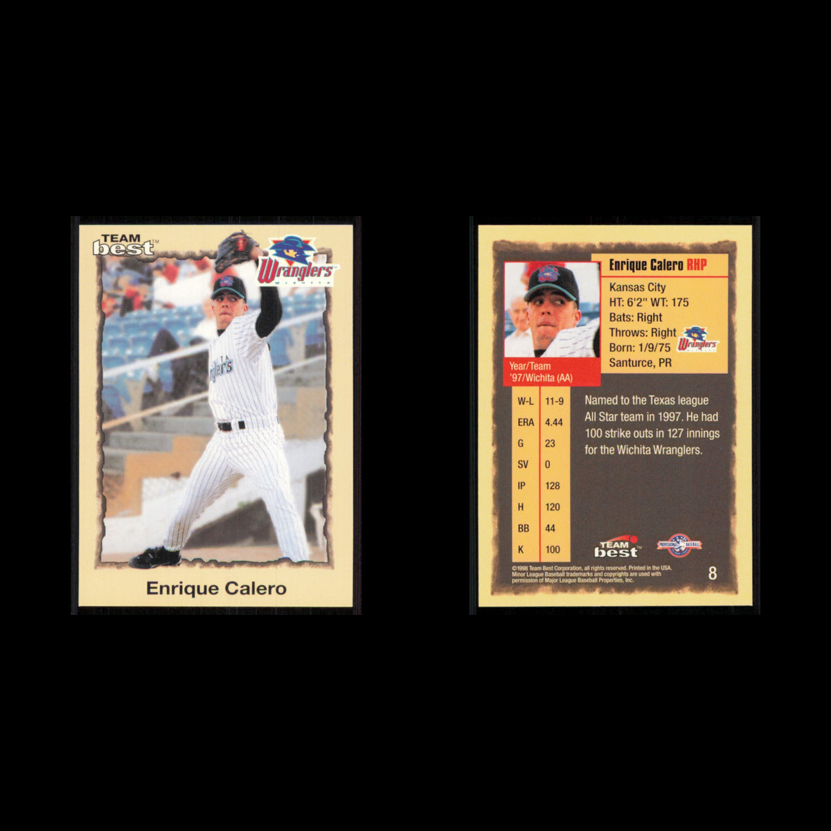 Enrique Calero #8 1998 Team Best Witchita Wranglers Baseball Card MLB NM