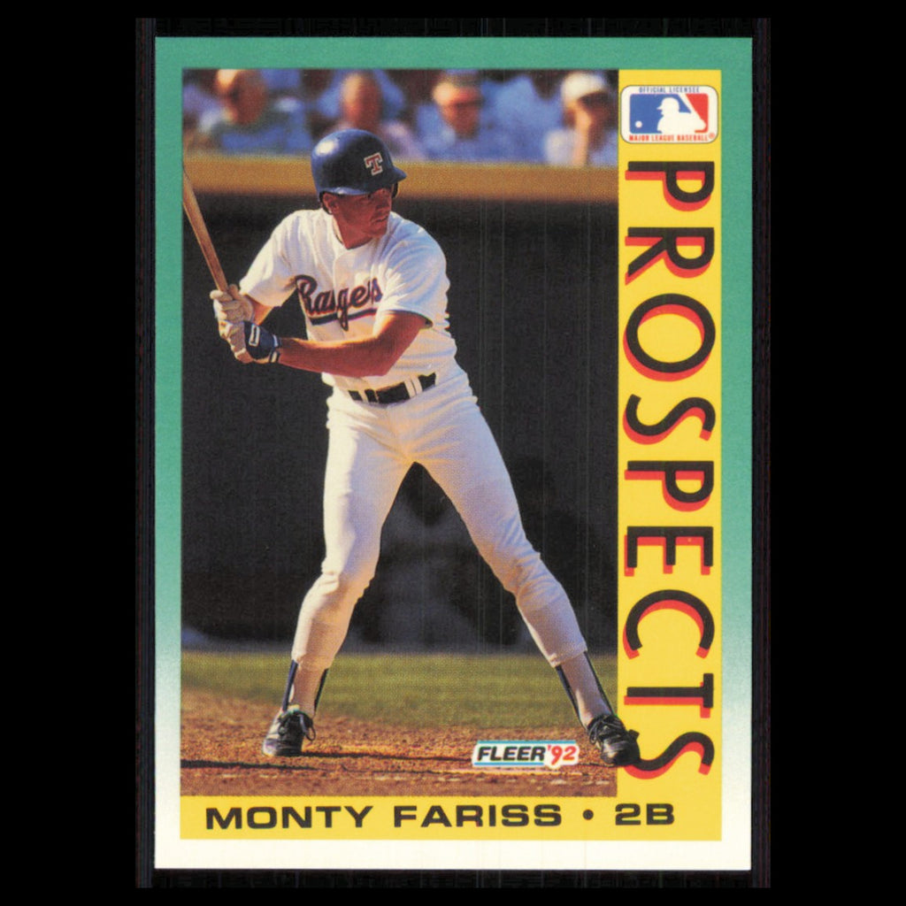 Monty Fariss Rookie #668 1992 Fleer Texas Rangers Baseball Card MLB NM