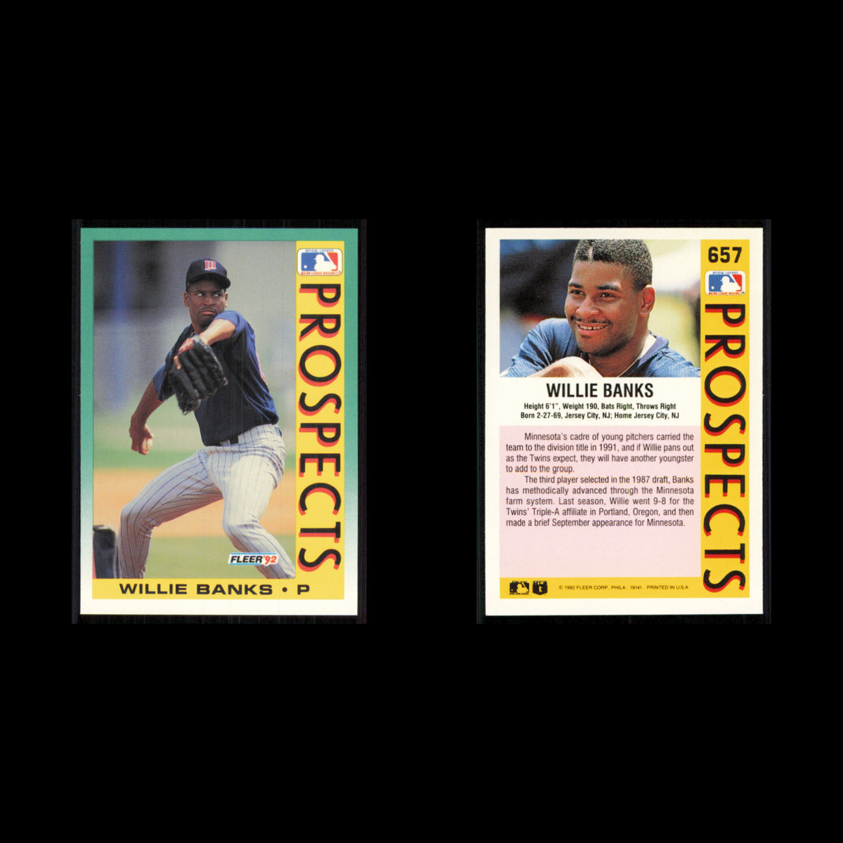 Willie Banks Rookie #657 1992 Fleer Minnesota Twins Baseball Card MLB NM