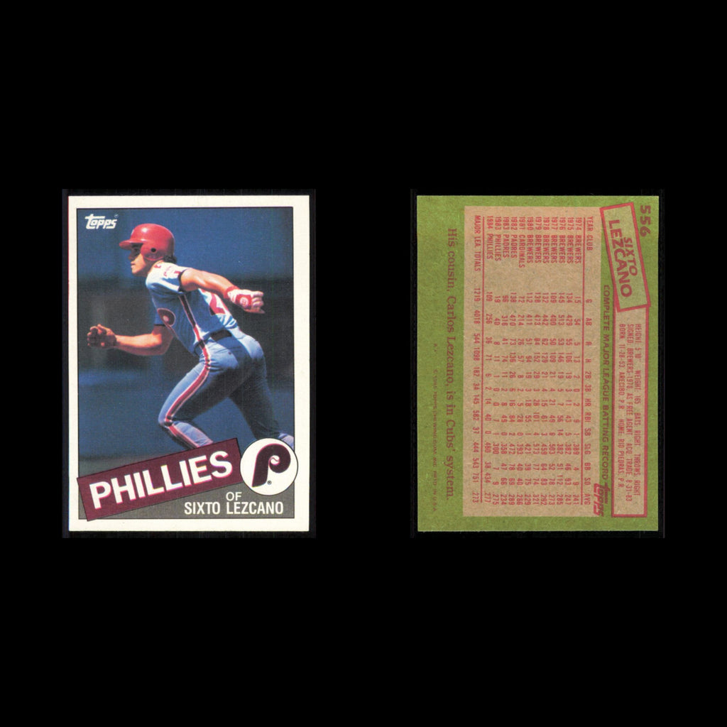 Sixto Lezcano #556 1985 Topps Philadelphia Phillies Baseball Card MLB NM