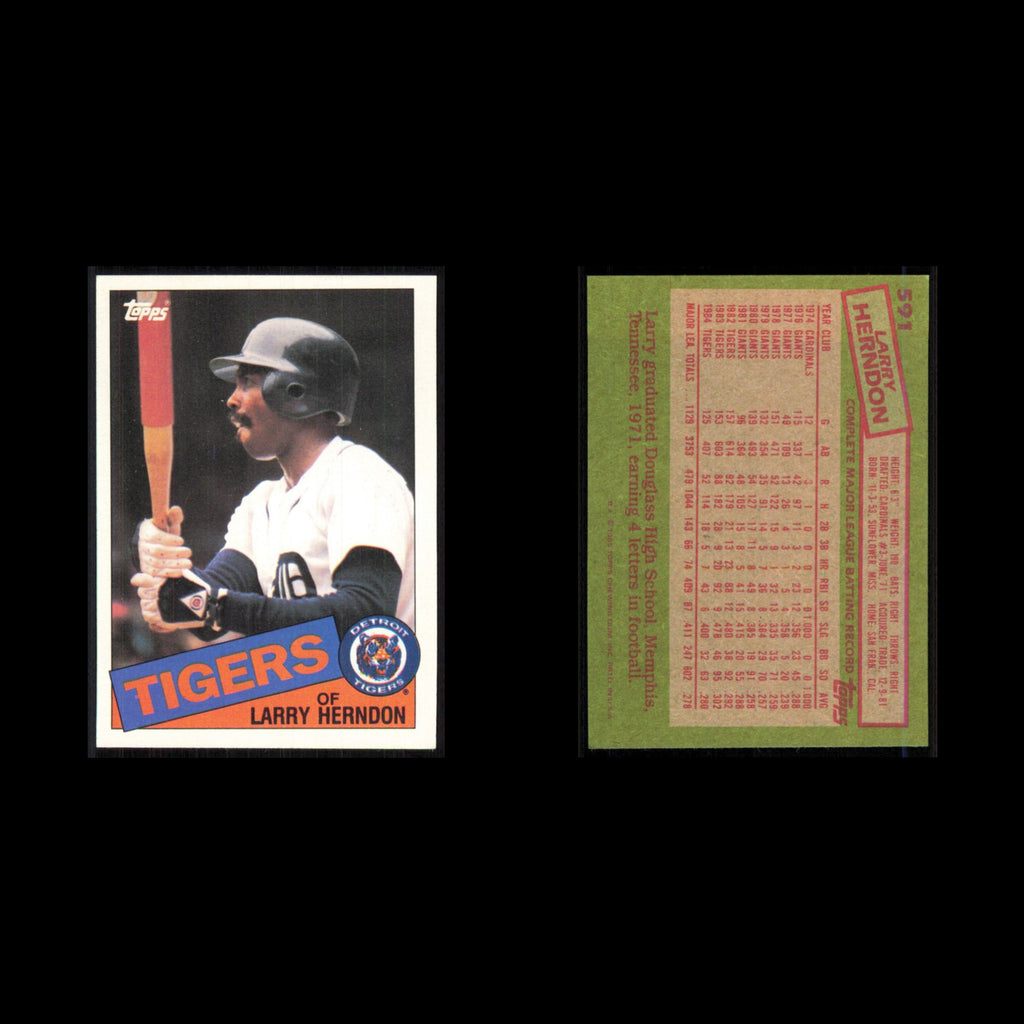 Larry Herndon #591 1985 Topps Detroit Tigers Baseball Card MLB NM