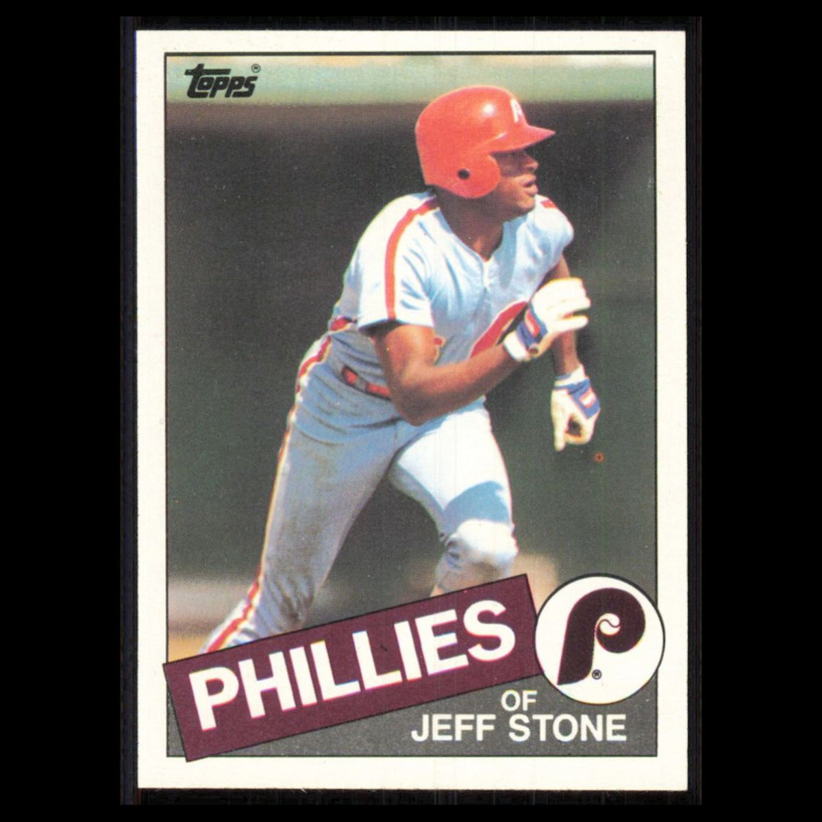 Jeff Stone Rookie #476 1985 Topps Philadelphia Phillies Baseball Card MLB NM