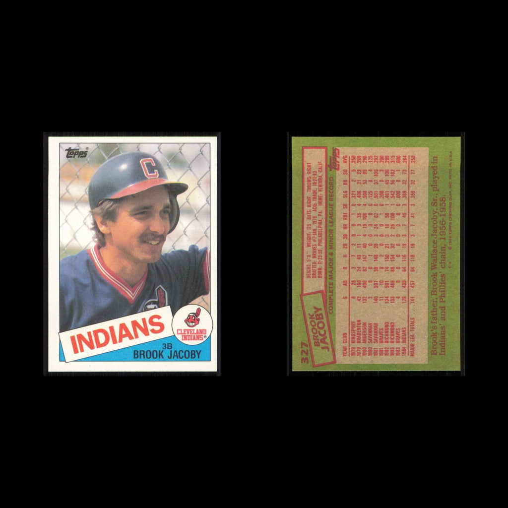 Brook Jacoby #327 1985 Topps Cleveland Indians Baseball Card MLB NM