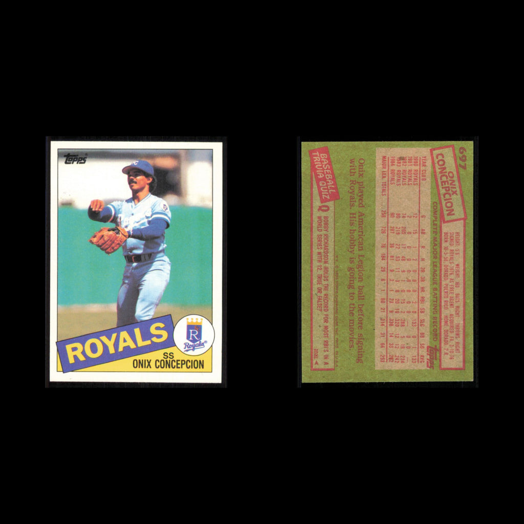 Onix Concepcion #697 1985 Topps Kansas City Royals Baseball Card MLB NM