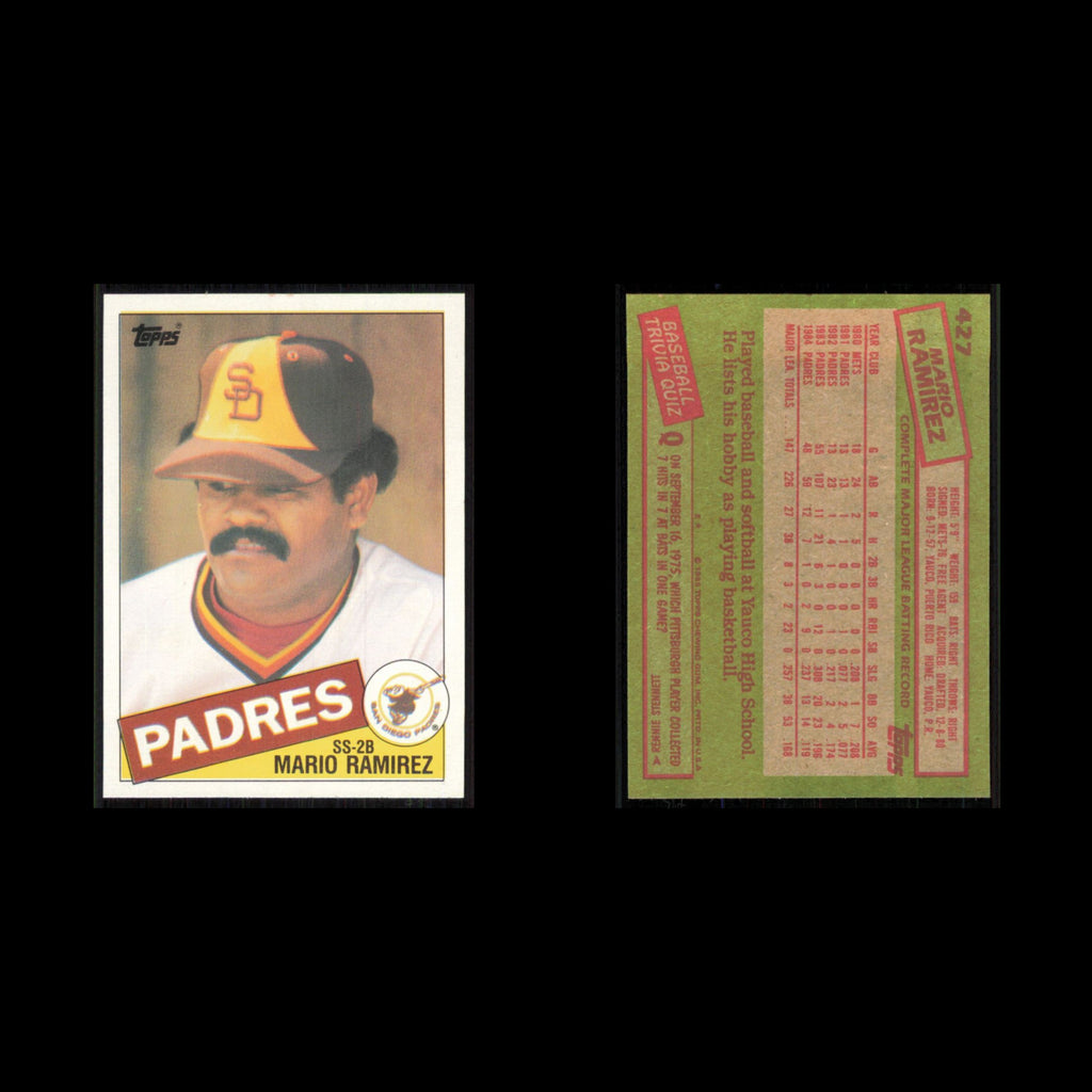 Mario Ramirez #427 1985 Topps San Diego Padres Baseball Card MLB NM