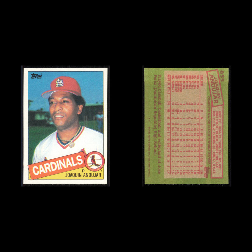 Joaquin Andujar #655 1985 Topps St. Louis Cardinals Baseball Card MLB NM