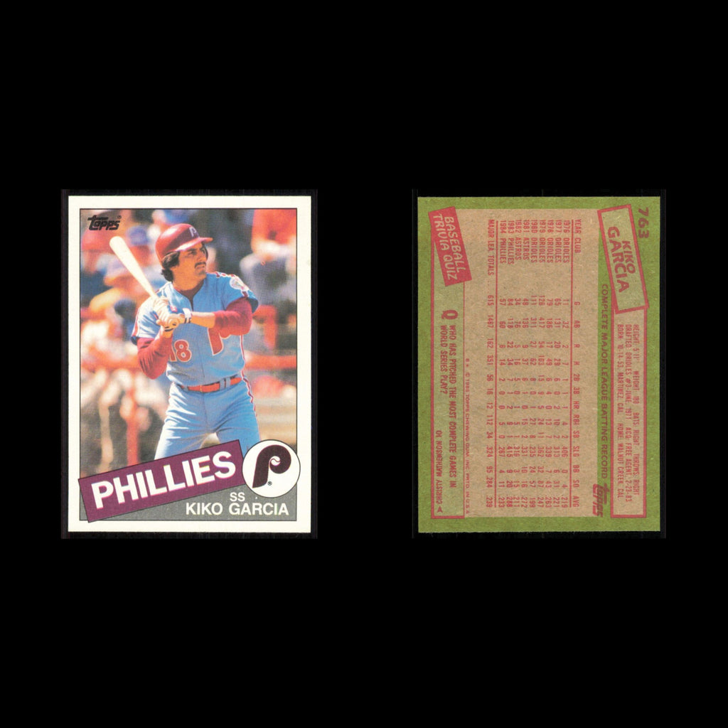 Kiko Garcia #763 1985 Topps Philadelphia Phillies Baseball Card MLB NM