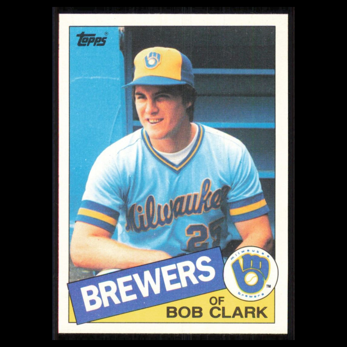 Bob Clark #553 1985 Topps Milwaukee Brewers Baseball Card MLB NM