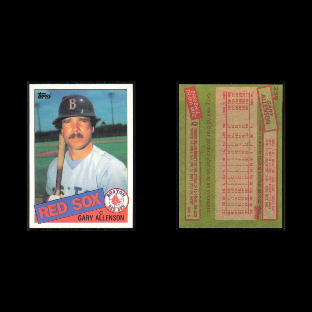 Gary Allenson #259 1985 Topps Boston Red Sox Baseball Card MLB NM