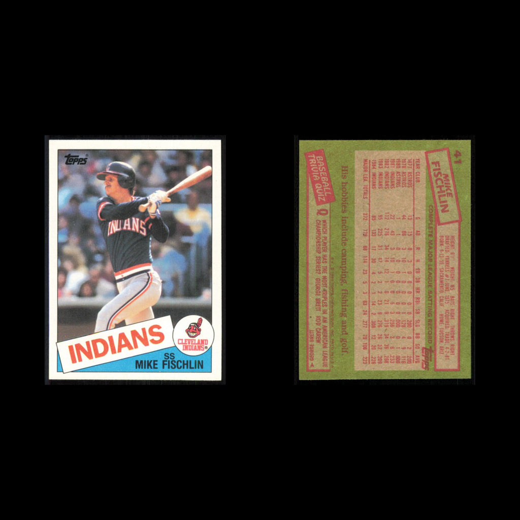 Mike Fischlin #41 1985 Topps Cleveland Indians Baseball Card MLB NM