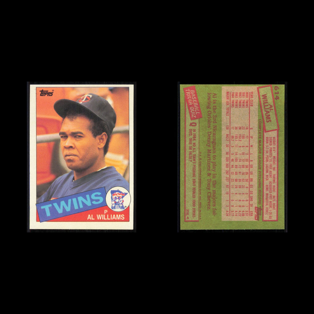 Al Williams #614 1985 Topps Minnesota Twins Baseball Card MLB NM