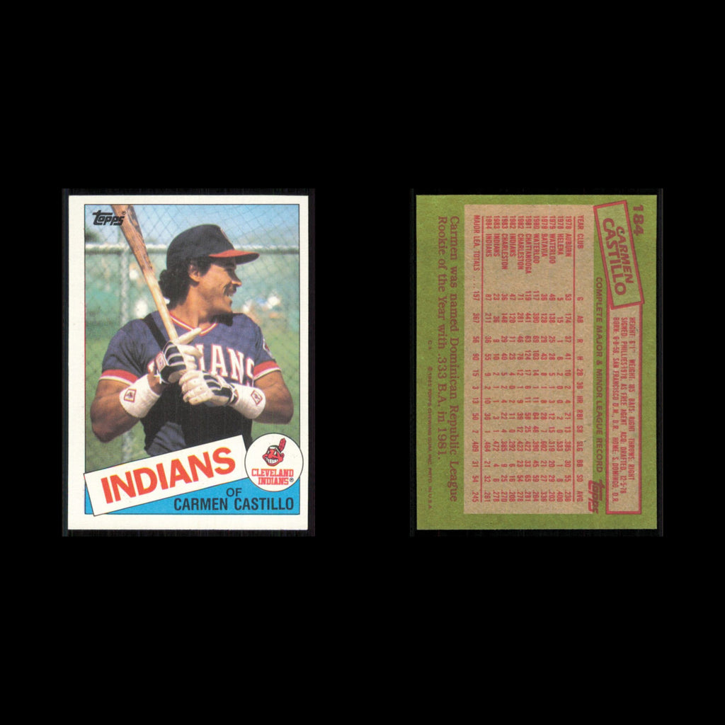 Carmen Castillo #184 1985 Topps Cleveland Indians Baseball Card MLB NM