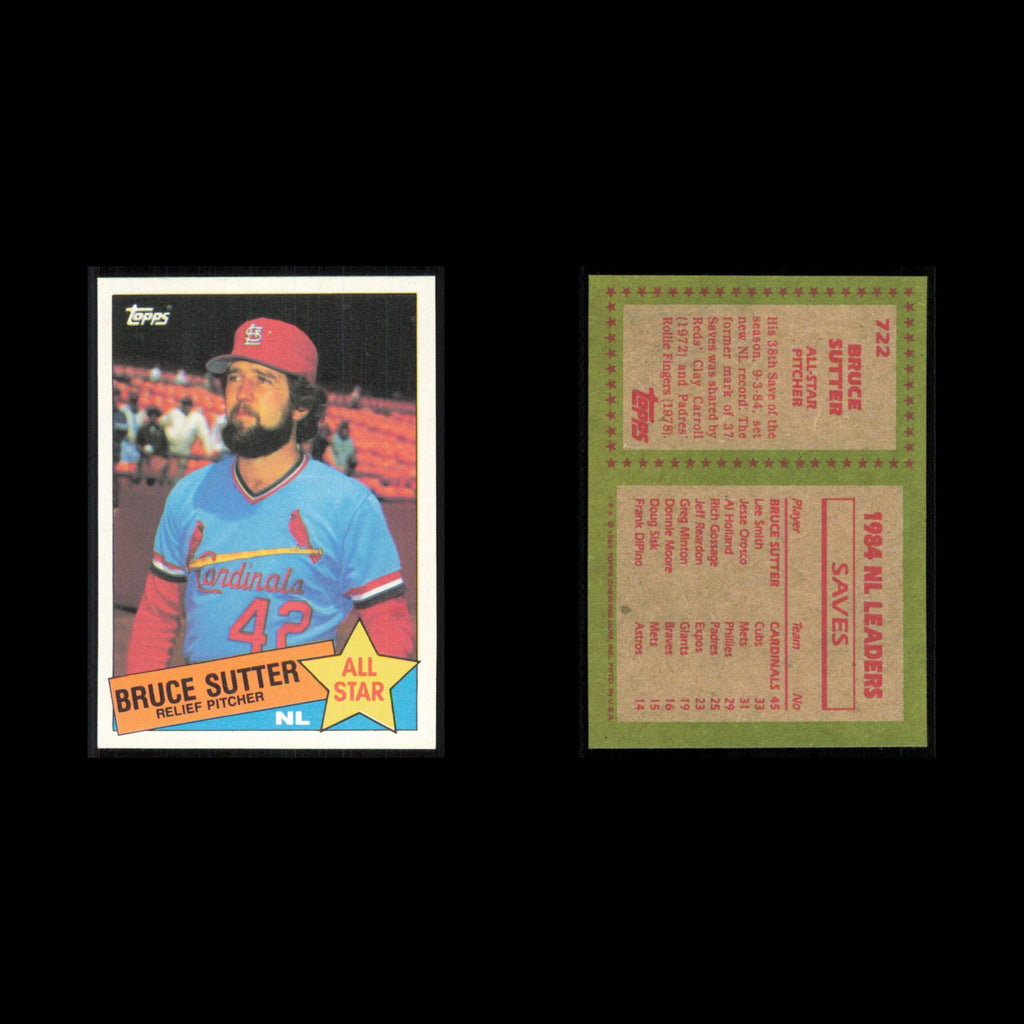 Bruce Sutter #722 1985 Topps St. Louis Cardinals Baseball Card MLB NM