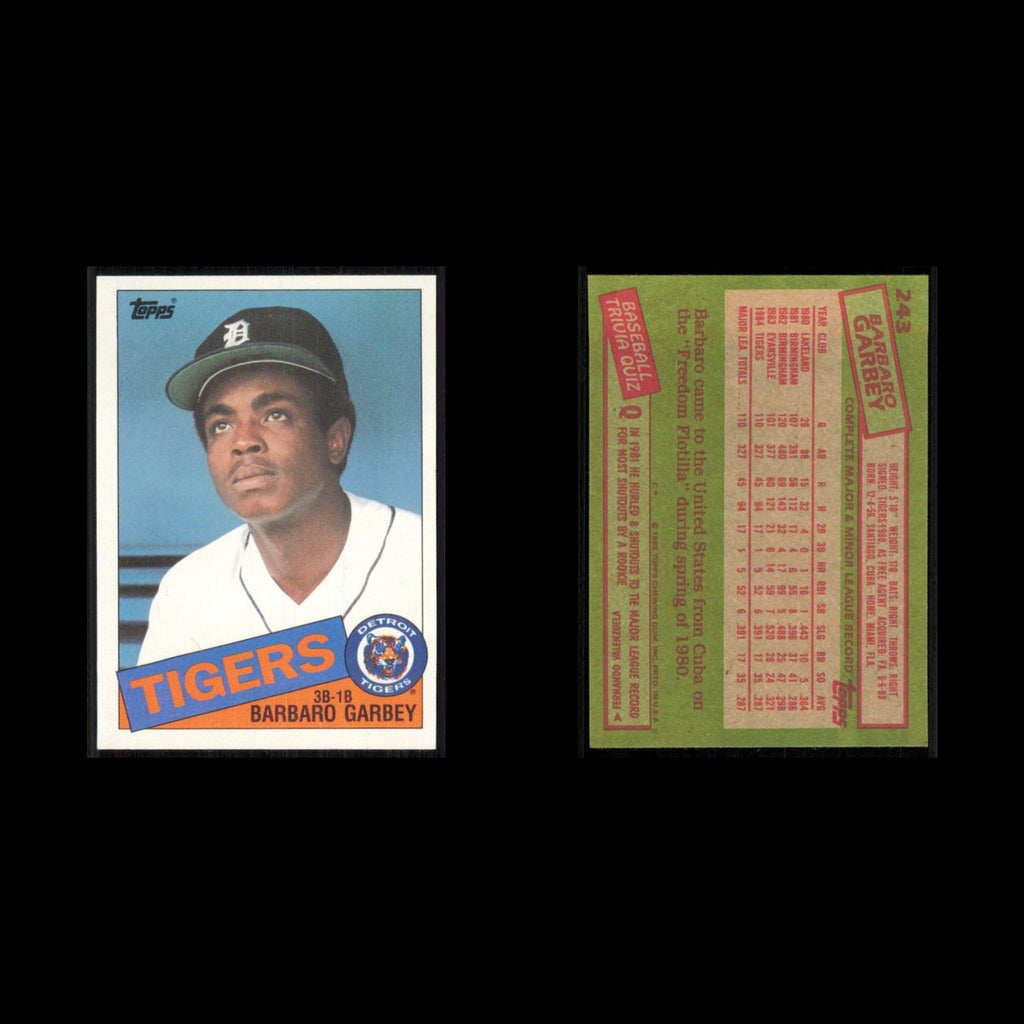 Barbaro Garbey #243 1985 Topps Detroit Tigers Baseball Card MLB NM