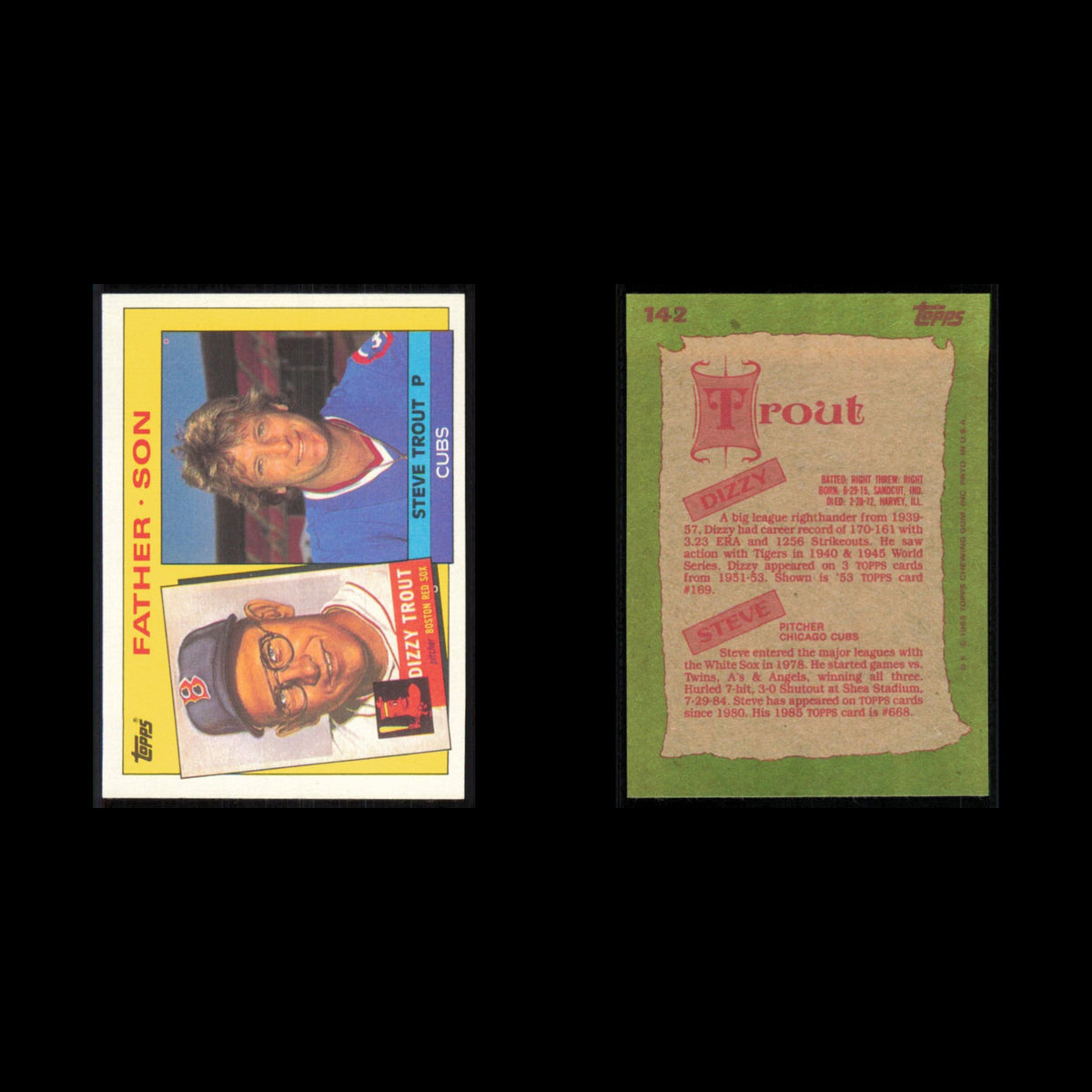 Dizzy Trout/Steve Trout #142 1985 Topps Boston Red Sox/Chicago Cubs Baseball MLB