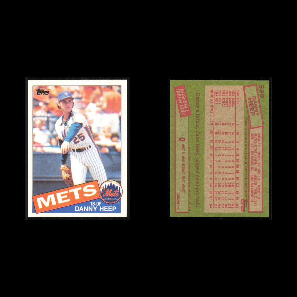 Danny Heep #339 1985 Topps New York Mets Baseball Card MLB NM
